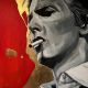 "Bowie" 100 x 100 cm Acryl und Goldmetall
