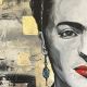"Frida" 60 x 120 cm Acryl und Goldmetall