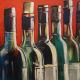 "Weinflaschen" Acryl auf Leinwand, 80 x 80 cm